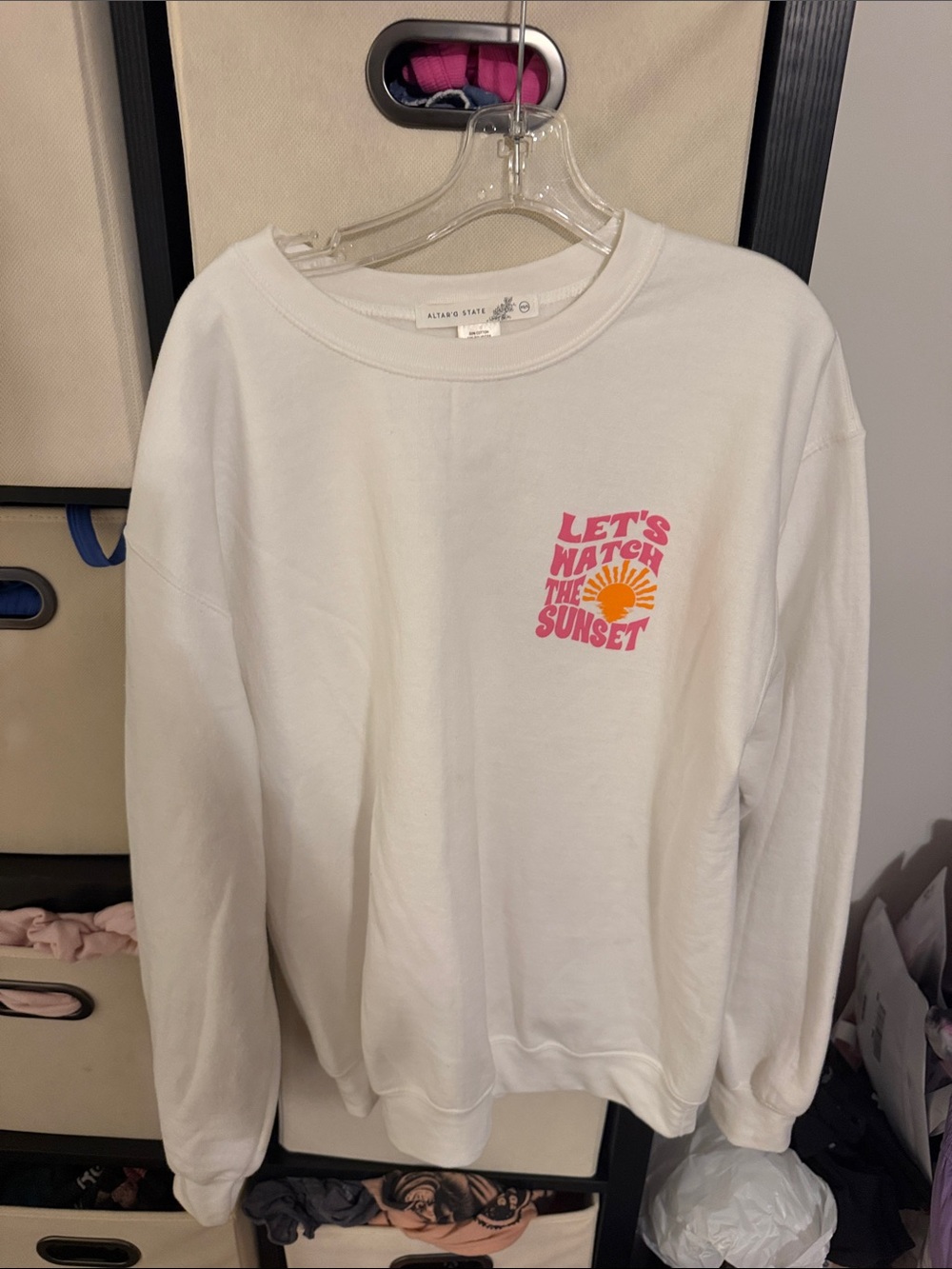 Altard state "Let's Watch the Sunset" White Pullover Sweatshirt